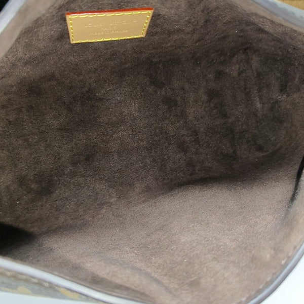 Pochette Mia Monogram Coated Canvas Brown