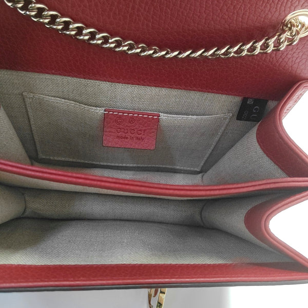 Interlocking G Small Calfskin Red