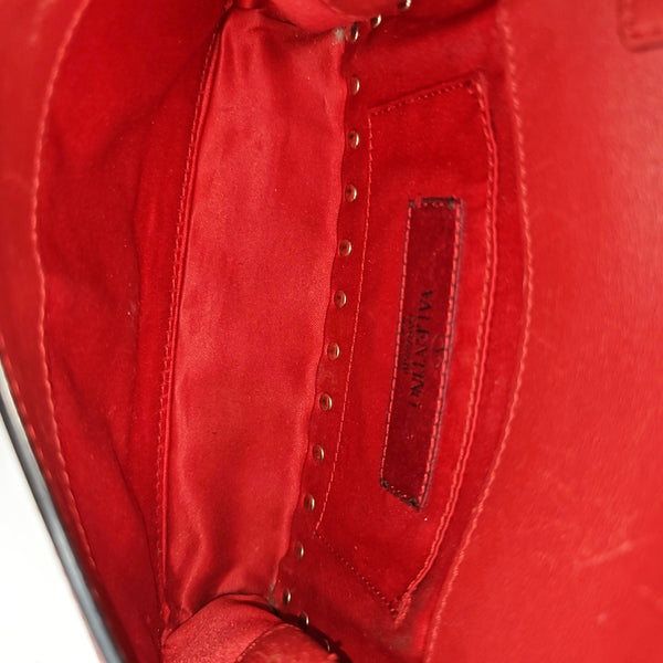 Rockstud Calfskin Red