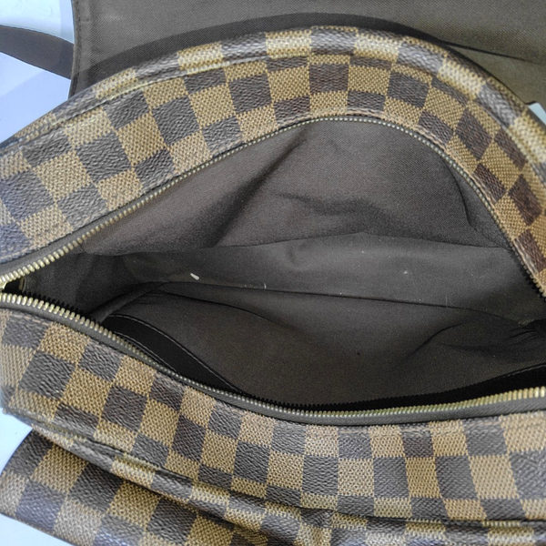 NAVIGLIO Damier Ebene Coated Canvas Brown