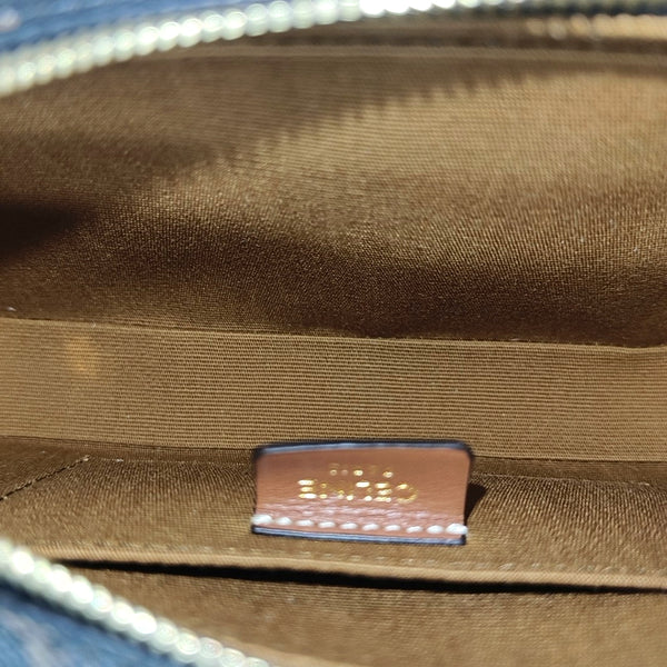 Coated Canvas Top Handle Bag Mini Brown