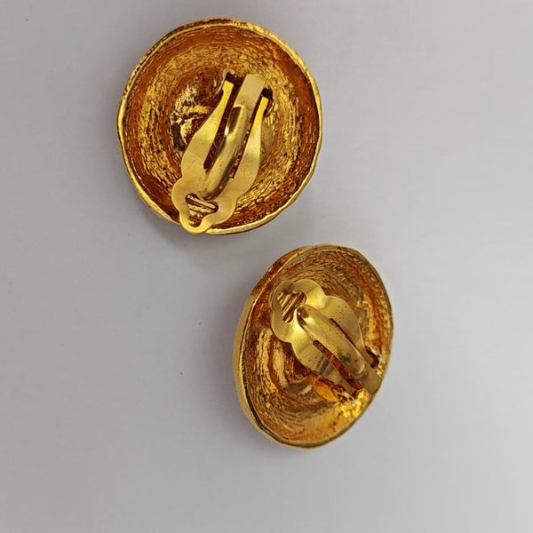 Metal Gold Clip On Earrings