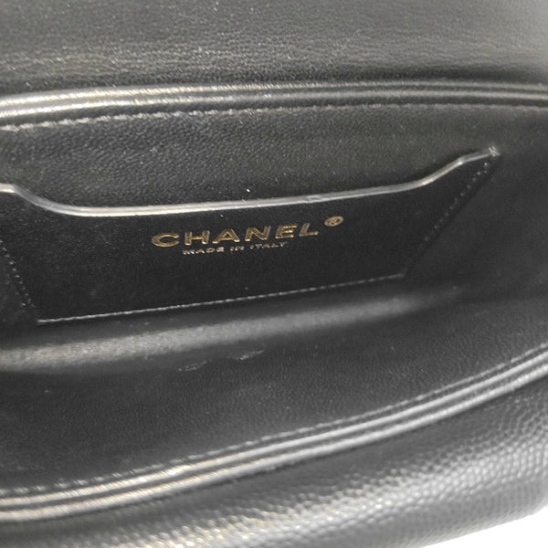 Quilted Grained Calfskin Mini Black