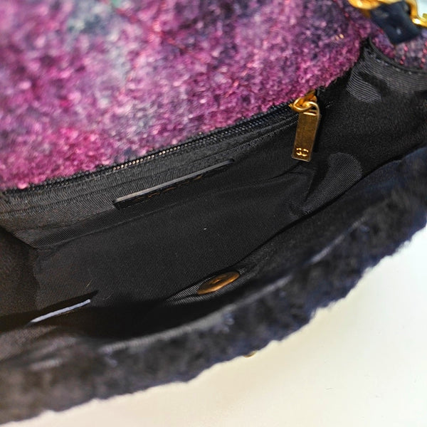CLASSIC FLAP Mini Quilted Wool Black