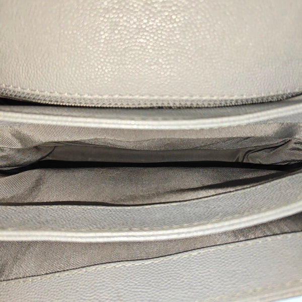 Authenticated pre-owned CLASSIC FLAP Quilted Grained Calfskin Grey - Shoulder Bag at Looply
