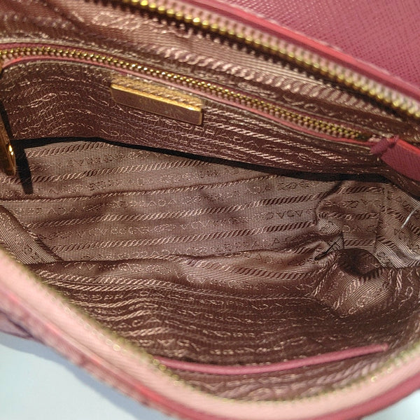 Quilted Nylon Shoulder Bag Pink