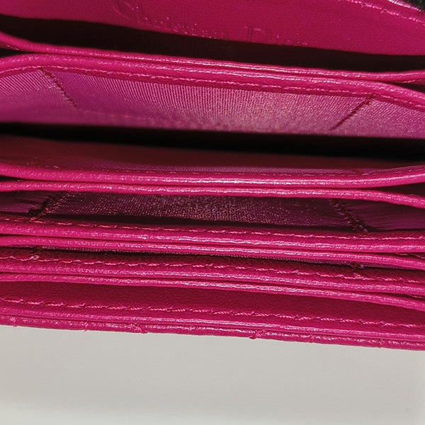 Lady Dior Super Mini Cannage Lambskin Pink Card Holder
