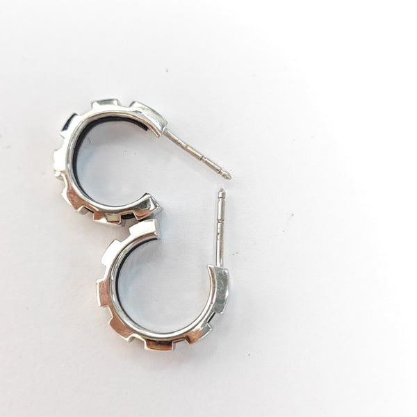 18k White Gold Silver Stud Earrings