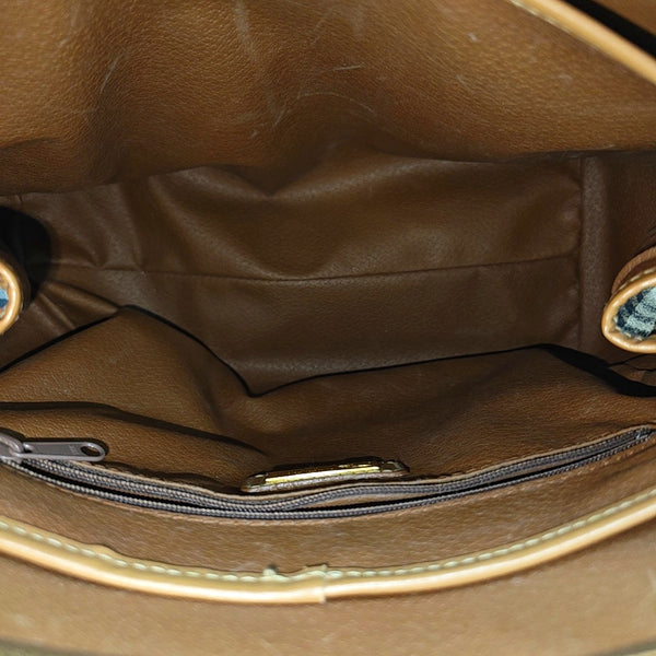 Coated Canvas Shoulder Bag Beige