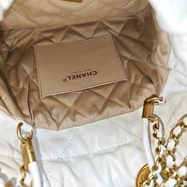 CHANEL 22 Mini Quilted Calfskin White
