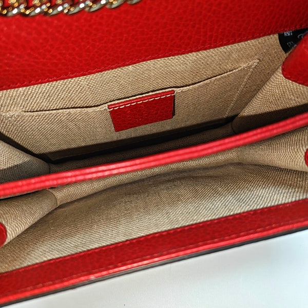 Interlocking G Small Calfskin Red