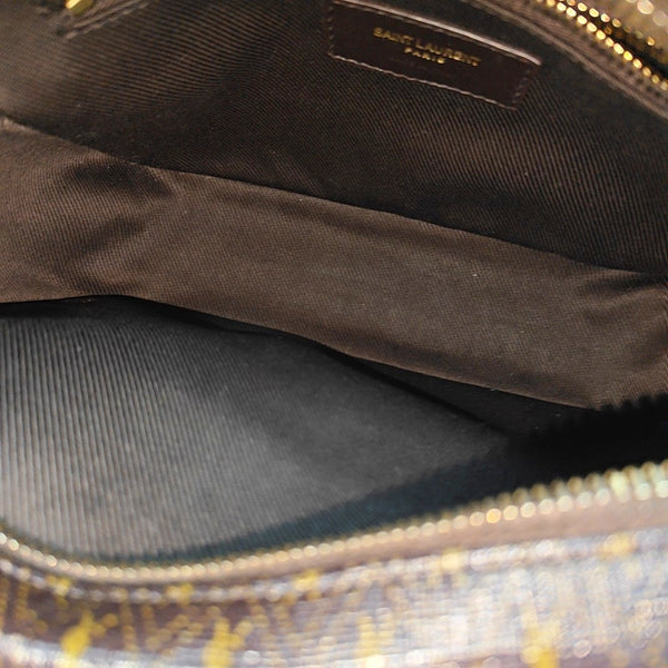Coated Canvas Shoulder Bag Brown