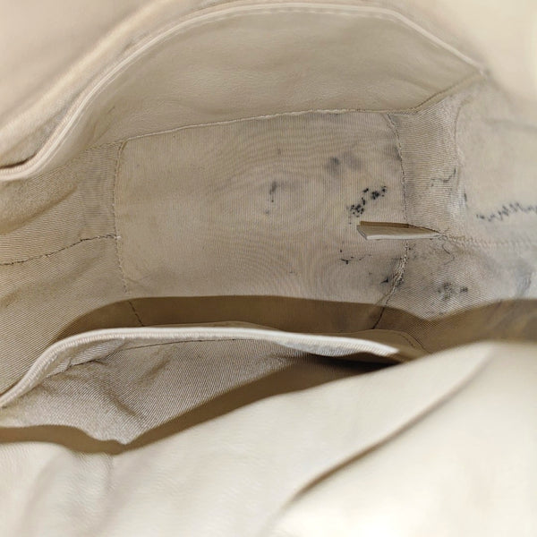 DRAWSTRING Quilted Grained Lambskin Beige