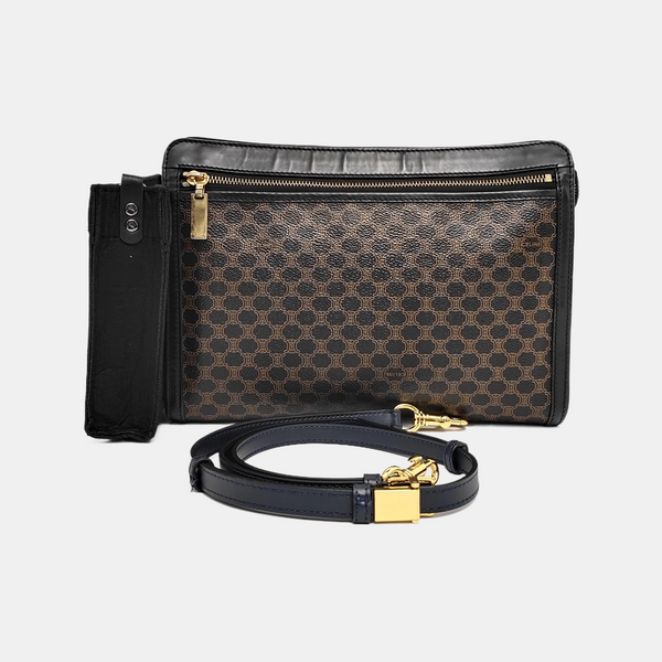 MACADAM CLUTCHES Coated Canvas Black