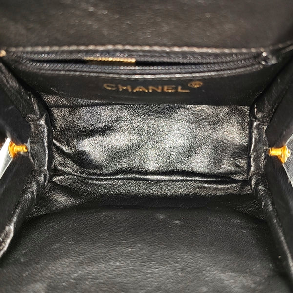 Quilted Lambskin Shoulder Bag Black