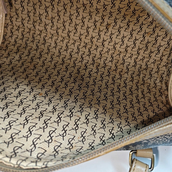 Coated Canvas Top Handle Bag Gray