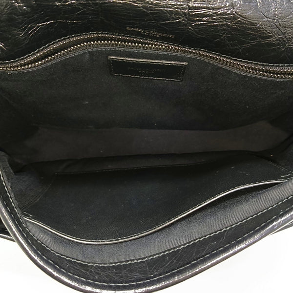 NIKI Medium Chevron Calfskin Black