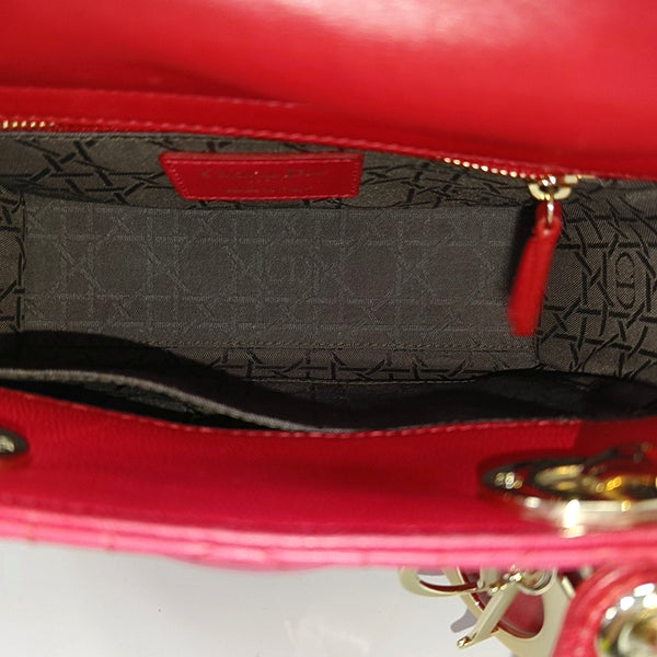 Lady Dior Small Cannage Lambskin Red