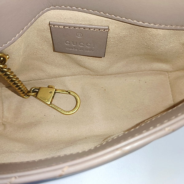 GG Marmont Mini Quilted Calfskin Beige
