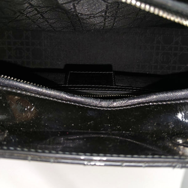 Lady Dior Large Cannage Patent Leather Black