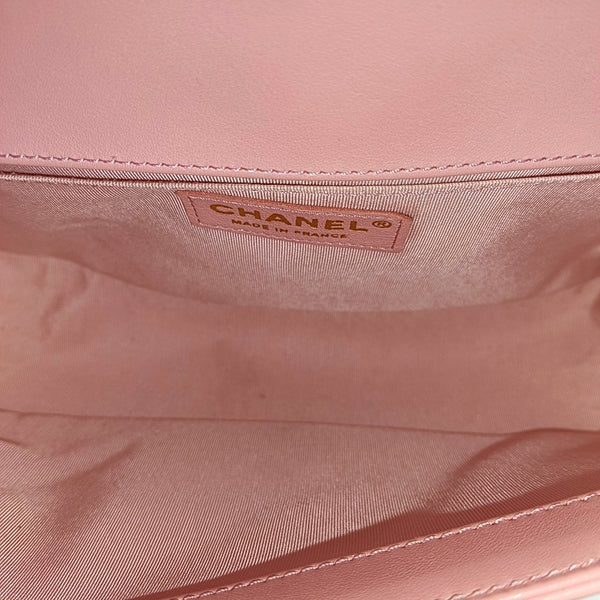 BOY CHANEL Medium Quilted Calfskin Pink