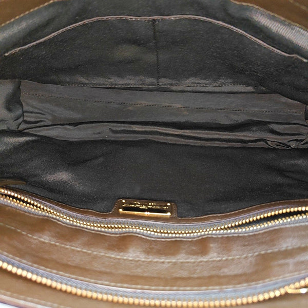 Calfskin Top Handle Bag Brown