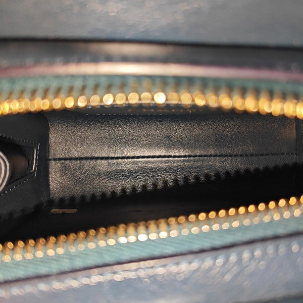 MEDAL ENVELOPE Chevron Calfskin Blue