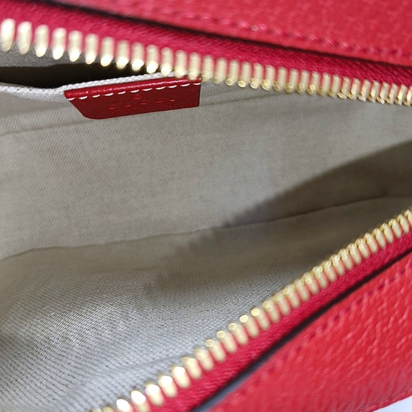 GG Supreme Small Monogram Coated Canvas Red