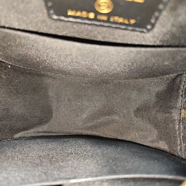 Quilted Grained Calfskin Shoulder Bag Black
