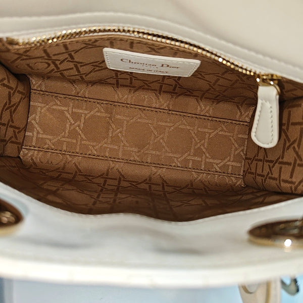 Lady Dior Mini Cannage Lambskin White