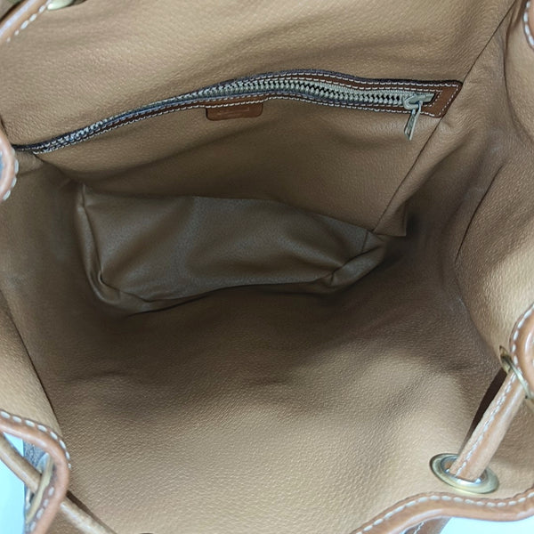 Coated Canvas Backpack Beige