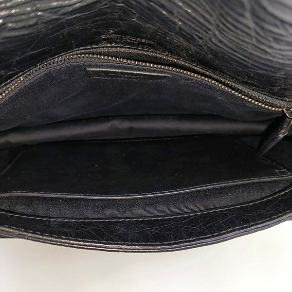 NIKI Medium Chevron Calfskin Black