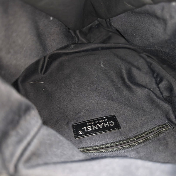 Quilted Calfskin Backpack Black