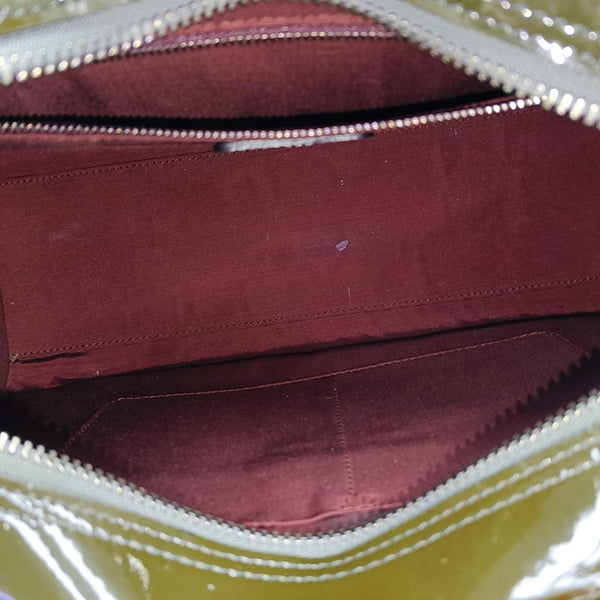 Patent Leather Top Handle Bag Green