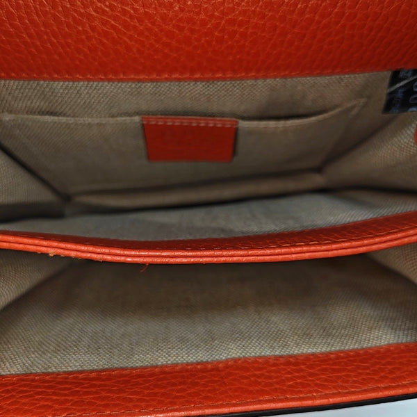 Interlocking G Small Calfskin Orange