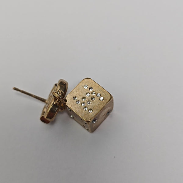 CC Logo Brass Gold Stud Earrings