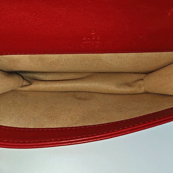 GG Marmont Super Mini Quilted Calfskin Red