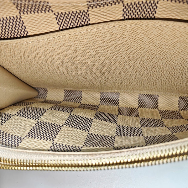 SARAH Damier Azur Coated Canvas White Wallet