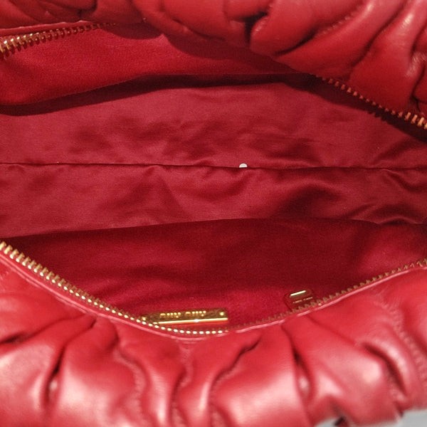 Quilted Leather Shoulder Bag Red
