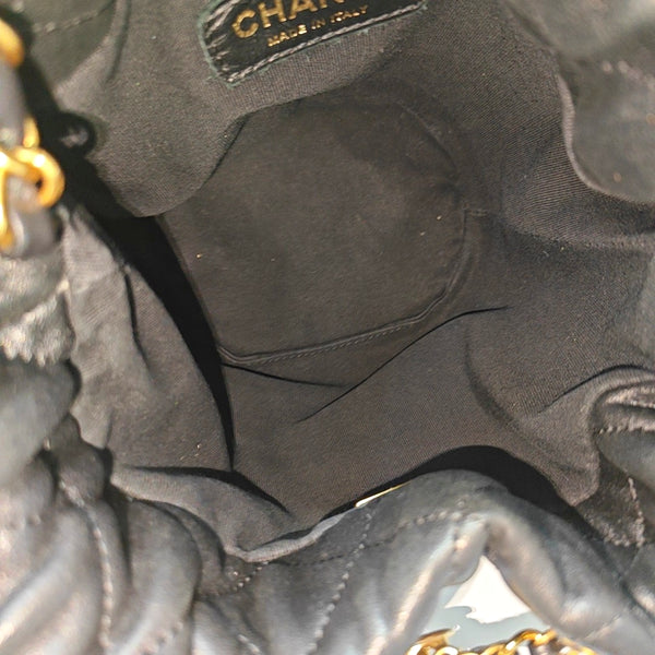DRAWSTRING Quilted Lambskin Black