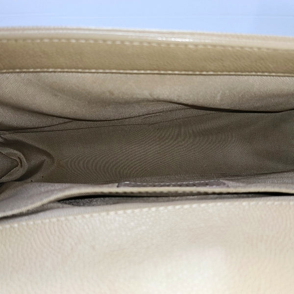 BOY CHANEL Medium Chevron, Quilted Grained Calfskin Beige
