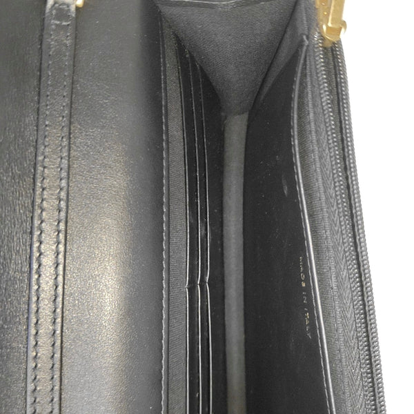 Quilted Grained Calfskin Shoulder Bag Black