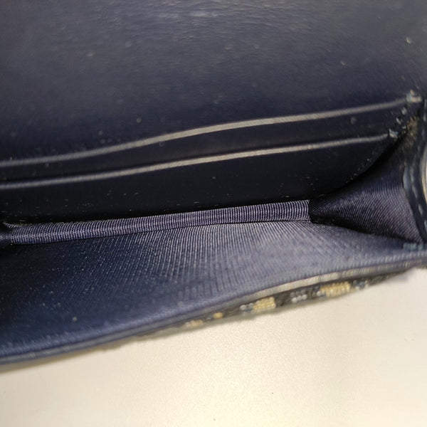 Saddle Mini Oblique Canvas Blue Wallet