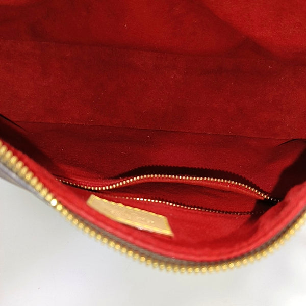 Monogram Coated Canvas Top Handle Bag Brown