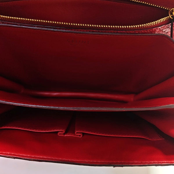 Authenticated pre-owned CLASSIC BOX Medium Python Red - Shoulder Bag at Looply