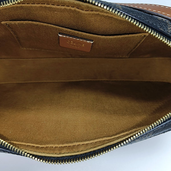 Coated Canvas Shoulder Bag Brown