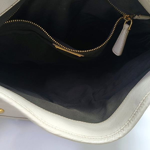 Miu Coffer Quilted Lambskin Beige