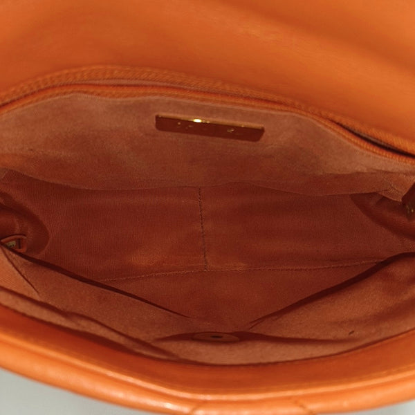 CHANEL 19 Small Quilted Lambskin Orange