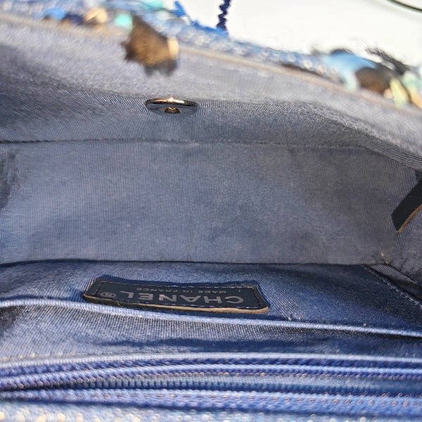 CLASSIC FLAP Mini Quilted Wool Blue