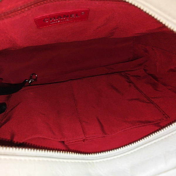 GABRIELLE Large Quilted Calfskin White